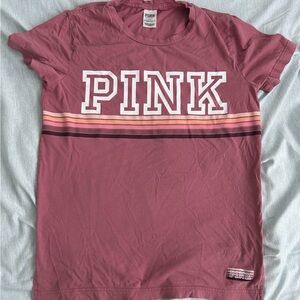 PINK Victoria's Secret Logo Tee - Mauve